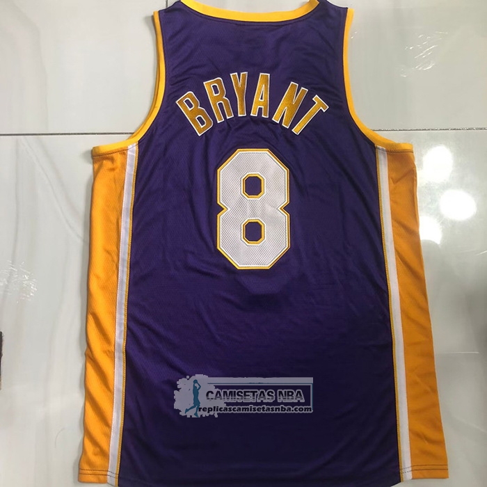 Camiseta Los Angeles Lakers Kobe Bryant NO 8 Mitchell & Ness 2001-02 Violeta